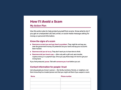 How I'll avoid a scam graphic